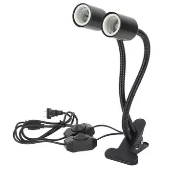 UVA UVB Лампа для рептилий LED Двухголовый патрон E27 Гибкий штатив Универсальная головка Лампа обогрева с