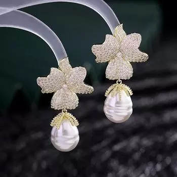 Увеличенные серьги для женщин XUYE, модные темпераментные серьги для свадебной вечеринки, новинка 2022 года, роскошные висячие украшения с жемчугом в стиле барокко синий
