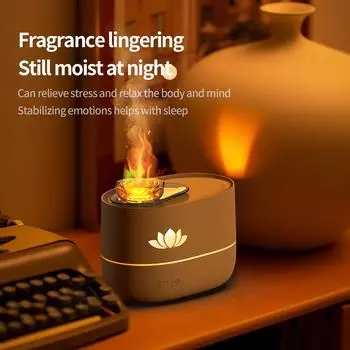Увлажнитель воздуха Lotus Flower, USB-ароматический диффузор со светодиодной лампой, домашний мини-диффузор эфирных масел для ароматерапии 350 мл USB Cable