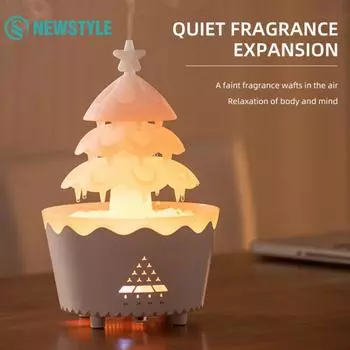 Увлажнитель воздуха Lucky Christmas Tree с цветным ночным светом, резервуаром для воды 250 мл, диффузором эфирных масел, увлажнителем с дистанционным управлением US