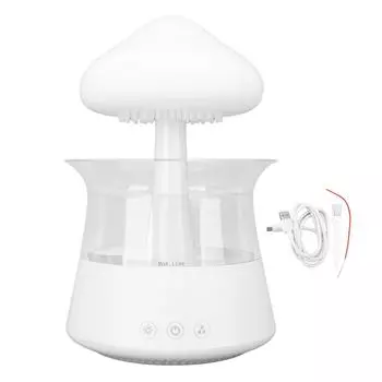 Увлажнитель воздуха Rain Cloud Water Drip 300 мл, диффузор в виде гриба с 7 цветами для расслабления во время сна