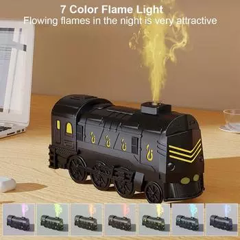 Увлажнитель воздуха Train Aroma, ультразвуковой диффузор эфирных масел для домашнего использования, диффузор ароматов с RGB-подсветкой и пультом дистанционного управления чёрный