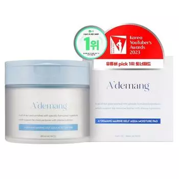 Увлажняющие тонер-диски Adman Marine Kelp Aqua Moisture, 60 листов, 1 шт.