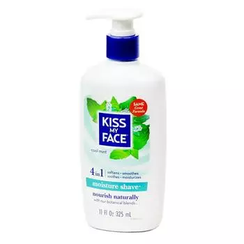 Увлажняющий крем для бритья Kiss My Face 4 в 1, 325 мл, освежающая мята, 1 шт.