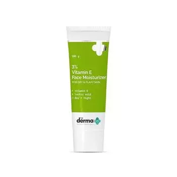 Увлажняющий крем для лица Derma Co 3% Vitamin E с витамином E и молочной кислотой для сухой и шелушащейся кожи - 100 г