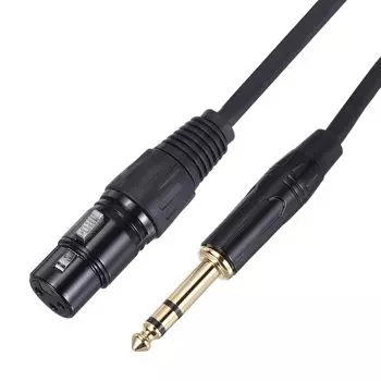uxcell 14-дюймовый кабель TRS к XLR (мама), 6,35 мм TRS (мама) к 3-контактному XLR микрофонному кабелю-патчкорду для динамиков, 6 футов, черный.