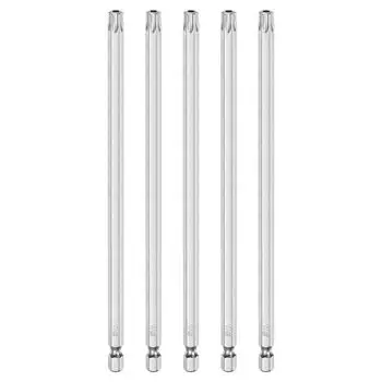 uxcell 5 шт. T40 Security Torx Bit Длина шестигранного хвостовика S2 стальная магнитная звездообразная бита-отвертка с отверстием на головке для извлечения сверла 1/4 6 Anti-Theft