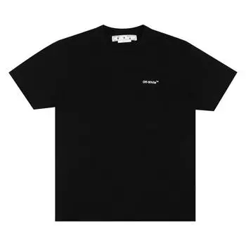 Узкая футболка Off-White Bricks Черные/белые мужские топы OMAA027F22JER0081001 M