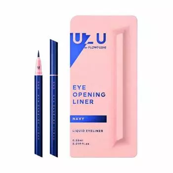 UZU BY FLOWFUSHI Eye Opening Liner Navy Liquid Eyeliner Hot Water Off Alcohol Free Hypoallergenic 0.55ml (x 1)