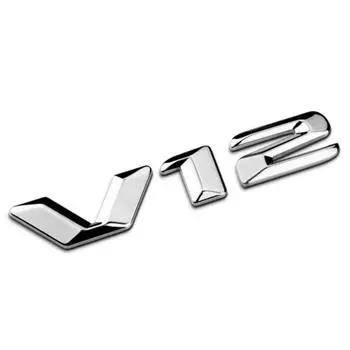 V12 3D 100% металлический ремонт автомобиля хромированный значок на крыле эмблема логотип наклейка внедорожник для B/enz S600L S600 S Class серебряный