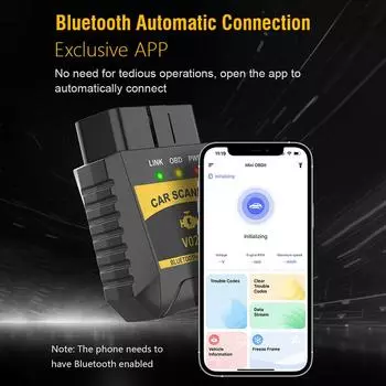 V1.1 Считыватель кодов для IOS Android ПК Bluetooth 4.0/2.0 OBD II сканер OBD2 Инструмент для диагностики неисправностей автомобиля считывает и очищает коды неисправностей