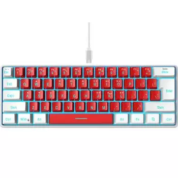 V700WR USB RGB клавиатура 61 клавиша игровая клавиатура настольного компьютера клавиатуры с подсветкой немеханическая мини-клавиатура