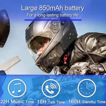 V7 Шлем Bluetooth Intercom Мотоциклетные гарнитуры для связи Шлем Interphone для мотоциклов Аксессуары для катания на лыжах и скалолазания чёрный