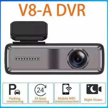 V8 Dash Cam Car DVR HD Android Multimedia Player 160° Wide-angle 1080P USB Night Vision TF Card Auto Recorder Camera USB+WIFI чёрный