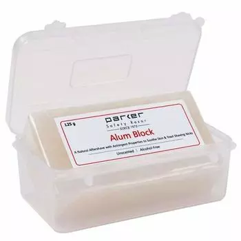 В комплект входит большой дорожный футляр из квасцового бруска от Parker Safety Razor - натуральный лосьон после бритья с антисептическими свойствами, 1 упаковка.