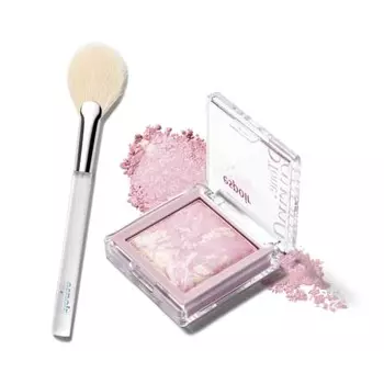 В комплект входит хайлайтер Espoir Tone Pairing + кисть для хайлайтера 03. Aurora Luxury Satin Light Highlight Powder Многоцветный тип Прозрачный мерцающий жемчужный So