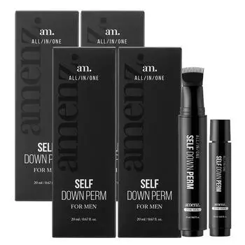 В комплект входит сменный блок для самозавивки волос All-in-One Self Down Perm от Aman, 4 шт., 40 мл