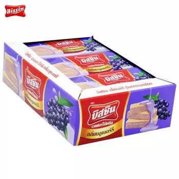 Вафли Bissin Blueberry 12 пакетиков 348 г x 1 шт / 3 шт - Thai Snack 348 g