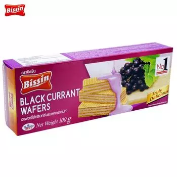 Вафли Bissin Черная смородина 100 гx 1 шт /3 шт / 6 шт / 12 шт - Thai Snack 100 g