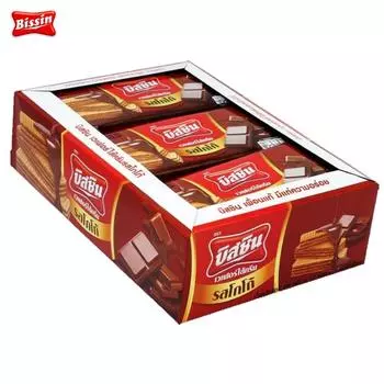 Вафли Bissin какао 12 пакетиков 348 г 1 шт / 3 шт - Thai Snack 348 g