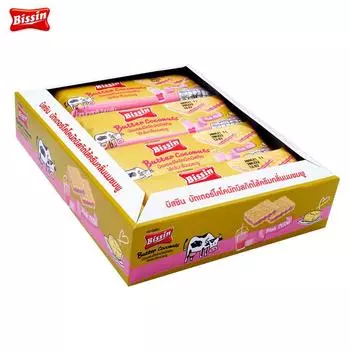 Вафли Bissin Pink Milk 12 пакетиков 348 г x 1 шт / 3 шт - Thai Snack 348 g
