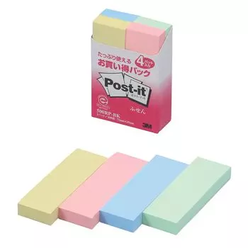 Value Sticky Pastel 75 x 25 100 листов x 4 Post-it Notes, упаковка, заметки, цвета, мм, блокноты, 500RP-BK