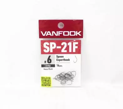 Vanfook SP-21F Spoon Expert, тонкий крючок, размер 6, 16 шт./упак., черный (8873)