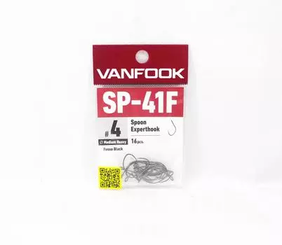Vanfook SP-41F Spoon Expert Крючки среднего тяжелого размера 4, 16 шт./упаковка Черный (9054)