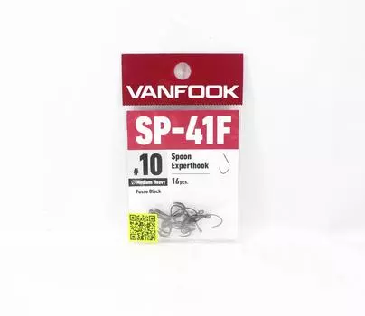 Vanfook SP-41F Spoon Expert Крючок средний тяжелый, размер 10, 16 шт./упаковка Черный (9023)
