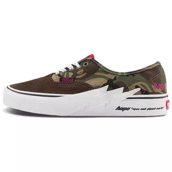 Vans AAPE x Authentic Bolt - зеленые камуфляжные кроссовки унисекс розовые VN000BWCCMA 36