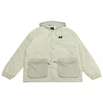 Vans All Over Print Hooded Warm Down Jacket Men Jackets Light-Beige VN0A7YJGYC4 S