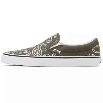 Vans Classic Slip-On Peace Paisley - Женские кроссовки Grape Leaf Green True-White VN0A5JMHB0F 42