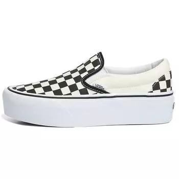 Vans Classic Slip-On Stackform Checkerboard — черно-белые кроссовки унисекс Classic-White VN0A7Q5RTYQ 43
