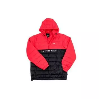 Vans двухцветная хлопковая куртка с молнией на половину длины, унисекс, красные VN0A45B1YHU L