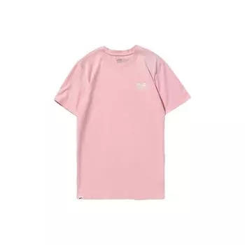 Vans Letter Logo Skateboard Checkboard Print Sports Pullover Celebrity Neck Short Sleeve T Shirt Unisex Tops Pink VN0A3ZO8SYC XS
