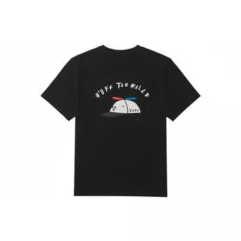 Vans M AP OTWAC Asian Artist Collaboration Cartoon Letter Print Casual Short Sleeve T Shirt Men tops Black VN0A7YG3BLK S
