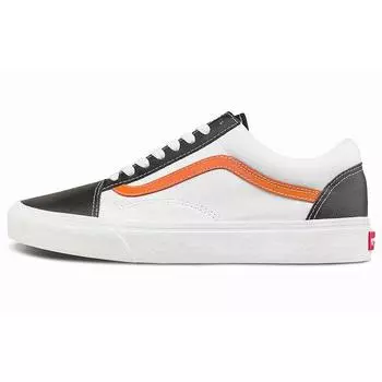 Vans Old Skool Classic Sport - черные белые оранжевые унисекс кроссовки True-White VN0A5KRF93U 39