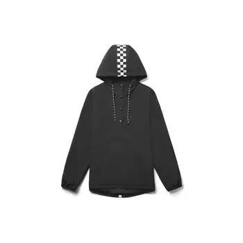 Vans On Point Anorak ветрозащитная клетчатая куртка с капюшоном женские куртки черные VN0A47U4BLK S