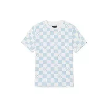Vans Refreshing Color Checkerboard Print Crew Neck Regular Short Sleeve T Shirt Unisex T Shirts Light-Blue VN0A7PZCBSS M
