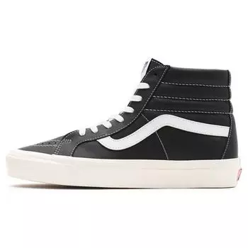 Vans Sk8-Hi 38 DX Anaheim Factory — черные кожаные кроссовки унисекс, белые VN0A38GF103 35