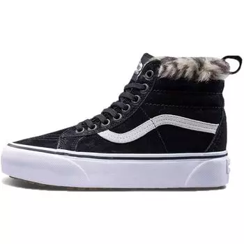 Vans Sk8-Hi Platform MTE Черные женские кроссовки с леопардовым мехом Белые VN0A3TKOUQG
