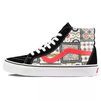 Vans Sk8-Hi Reissue Moroccan Tile Check — оранжевые кроссовки унисекс, разноцветные, черные VN0A4BV8687 36.5