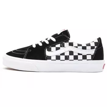 Vans Sk8-Low Checkerboard — черные кроссовки унисекс True-White VN0A4UUK4W7 35