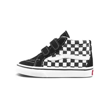 Vans Sk8-Mid Reissue V Toddler Checkerboard — черно-белые детские кроссовки True-White VN00018WHRK