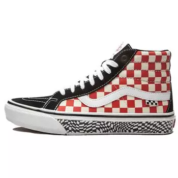 Vans Skate Sk8-Hi Reissue Grosso 84 — красные мужские кроссовки в шахматную клетку, черные VN0A5KYR428 36.5