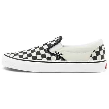 Vans Skate Slip-On Checkerboard — черно-белые кроссовки унисекс Off-White VN0A5FCAAUH 35