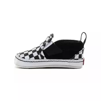 Vans Slip-On V Crib Checker — черно-белые детские кроссовки Truewhite VN0A2XSLFB7