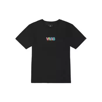 Vans Свободная футболка с коротким рукавом и забавным принтом, топы унисекс, черный цвет VN0A5HAOBLK L