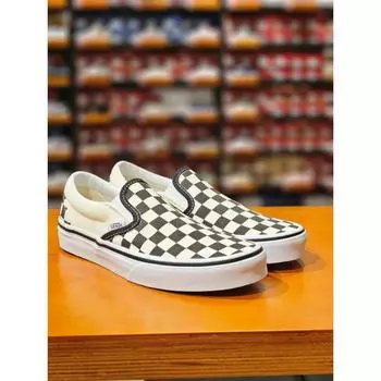 Vans Unisex Classic Slip On Checkerboard Black White Vn000eyebww Sneakers 220