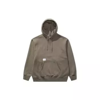 Vans X Wtaps Collaboration Свободная толстовка с капюшоном на шнурке и принтом букв на спине Мужские толстовки с капюшоном Оливково-зеленый VN0A7SPSYLS M